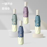 璞莉丝 PLS0112 三折全自动遮阳折叠晴雨伞 98cm*8骨 （单位：把） 颜色随机