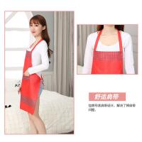 璞莉丝 PLSW002 桃皮绒格子围裙 60*70cm （单位：条）红色