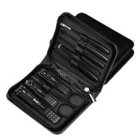 金达日美 DR801B 指甲刀套装工具包9件全套指甲钳修甲掏耳勺指甲剪一套指甲锉 （单位：套）黑底
