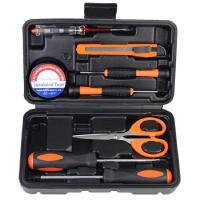 艾逸瑶选 GJ-8001-9 金刚9件精品家用工具套装 工具箱*1 美工刀*1 螺丝刀*2 电笔*1 精密螺丝刀*2 剪刀*1 绝缘胶布*1 (单位:套)  新老包装随机发货
