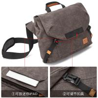 波斯丹顿（BOSTANTEN）BJ1202041 单肩斜挎包帆布大学生单肩包 340mm*250mm*90mm（单位：个）灰色