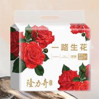 隆力奇 一路生花 原浆抽纸 180mm*153mm*4层*75抽*6包 (单位:提)