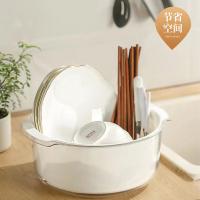 艾逸瑶选 CJ-21092 西尼亚双层沥水筛 沥水篮 盆 30*12cm 白色（单位：个）新老包装随机发货