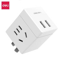 得力（deli） 33626 转换器（带电源适配器） 2孔+2USB 白色 (单位:个)