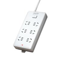 得力（deli）18260PVC袋装插座 6组3米 （单位：个）白灰