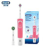 欧乐B（OralB）D100 电动牙刷活力亮洁 单支装（单位：支）樱花粉