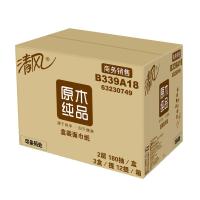 清风 B339A18盒装抽纸原木纯品 180抽/盒 3盒/提 12提/箱（2层）（单位：箱）