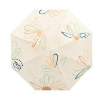 有福有派YF-893025三折防晒黑胶伞 65cm*8k（单位：把）米黄色