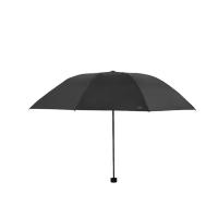 天堂伞30725E黑胶三折晴雨伞8骨（单位：把）黑色