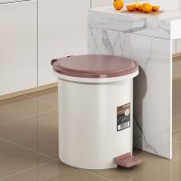 家杰优品 12L脚踏式 垃圾桶 12L 白咖色（单位： 个）