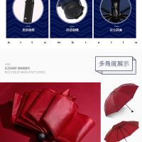 天堂伞 30723E 三折叠便携易甩干商务晴雨伞 23.5cm 8骨（单位：把）酱红 手柄颜色随机发货