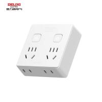 德力西电气（DELIXI ELECTRIC） 86型转换插头 一转四转换分控开关 CD98Z-B2K2X2Z/86 86*86*32mm (单位:个) 白色