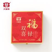 大益（TAETEA） 茶叶福禄双喜礼盒 生熟组合 饼茶 357克*2饼 (单位:盒)