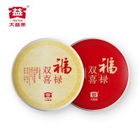 大益（TAETEA） 茶叶福禄双喜礼盒 生熟组合 饼茶 357克*2饼 (单位:盒)