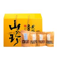 格子猫 黄山山珍礼盒 手提礼盒 500g(虫草花125g木耳125g香菇125g姬松茸125g) (单位:盒)