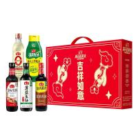 海天  致美味-吉祥如意 5件套调味品礼盒 金标生抽598g+薄盐生抽500mL+米醋500mL+酱油500ml+蚝油590g（单位：盒)