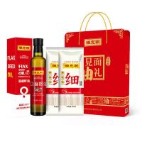 陈克明 见面油礼礼盒 亚麻籽油248ml+面条500g*2包（单位：盒）（宽细圆挂面随机发）