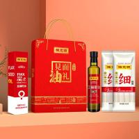 陈克明 见面油礼礼盒 亚麻籽油248ml+面条500g*2包（单位：盒）（宽细圆挂面随机发）