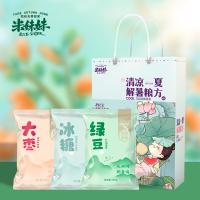 米妹妹（MIMEIMEI） 清凉一夏解暑粮方 杂粮组合 600g 混色（单位：袋）配置：精选大枣100g、东北绿豆300g、精选冰糖200g