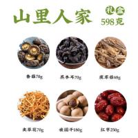 田知府 山里人家 菌菇礼盒 红枣*1，香菇*1，黑木耳*1，鹿茸菇*1，虫草花*1，桂圆干*1 708g（单位：盒）