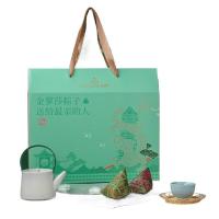 金萝莎 粽意礼6味12粽1糯米粽子礼盒 1.7kg（栗子鲜肉粽100g*2+黄米红枣粽100g*2+火腿鲜肉粽100g*2+飘香桂花粽100g*2+紫米蜜枣粽100g*2+箬叶碱水粽100g*2+太湖糯米500g*1包）（单位:盒）