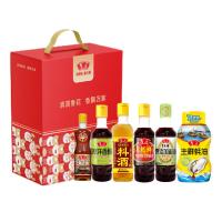 鲁花 鲁香六味 调味品臻品礼盒 酱油418ml*1+料酒418ml*1+香醋418ml*酱油418ml*1+芝麻香油100ml*1+蚝油528ml*1 (单位: 盒)