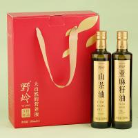 野岭 山茶油+亚麻籽油礼盒 一级 物理压榨 500ml*2瓶 (单位:盒)