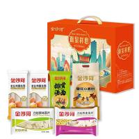 金沙河 XV-1 面呈祥意礼盒 小麦粉750g*1+鸡蛋挂面500g*2+原味面片200g*1+荞麦面片200g*1+排骨汤面155g*1 (单位: 盒)