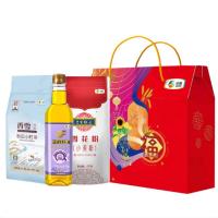 福临门 米面油礼盒 小麦粉1kg+小町米1kg+亚麻籽油750ml 2kg+750ml（单位：盒）