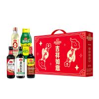 海天 致美味-吉祥如意（金标生抽 薄盐生抽 0金标米醋 老抽酱油 海天上等蚝油） 酱油 2.7kg 混色（单位：盒）