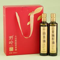 野岭 一级 物理压榨 山茶油+亚麻籽油礼盒 500ml*2瓶 (单位:盒)