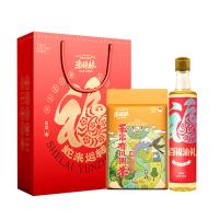 米妹妹（MIMEIMEI） 蛇来运转 米油组合 压榨葵花籽油248ml+五常有机粥米500g (单位: 盒) 大米低氧保鲜包装