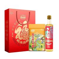 米妹妹（MIMEIMEI） 蛇来运转 米油组合 压榨葵花籽油248ml+五常有机粥米500g (单位: 盒) 大米低氧保鲜包装