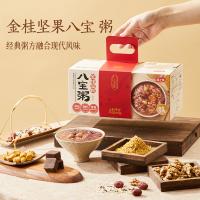 燕之坊 五谷杂粮粥 金桂坚果八宝粥 900g 红色（单位：盒）配料：粥料包：糯米、黑米、红小豆、大黄米、燕麦仁、灰枣、红扁豆、西米(木薯淀粉、水)、红皮花生仁、核桃仁、板栗碎、通芯红莲；黑糖包：红糖、水；桂花包：桂花