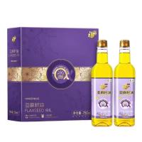 福临门 一级压榨 亚麻籽油 750ml*2 礼盒装（单位：组）