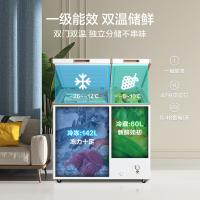 美的（Midea） BCD-202DKM(E) 双温卧式冰柜 202升 定频直冷一级（单位：台）白色