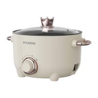现代（HYUNDAI)  JZ-22A  电火锅  220V 0.96kg 2.5L 800W 三挡火力 不粘涂层 （单位：个) 米白色