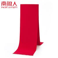 南极人（NanJiren）短须款红围巾年会冬季中国红女士围巾180*30cm（单位：条）