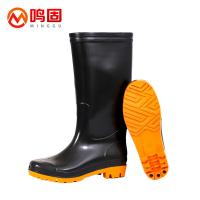 鸣固 高筒牛筋底  雨鞋/靴 42码 （单位:双） 黑色