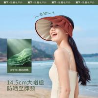 蕉下 纭际系列 TS55024 女士贝壳防晒帽 F码 帽围周长55-58cm（单位：顶） 漆夜黑