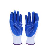 熙布集 M0015 可定制劳保白蓝丁手套 22*9.5(±0.5)cm (单位: 双) 可定制logo 起订量1000双