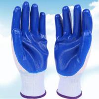 熙布集 M0015 可定制劳保白蓝丁手套 22*9.5(±0.5)cm (单位: 双) 可定制logo 起订量1000双