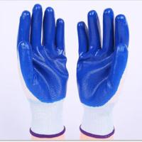 熙布集 M0015 可定制劳保白蓝丁手套 22*9.5(±0.5)cm (单位: 双) 可定制logo 起订量1000双
