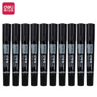 得力（deli）S555大双头记号笔 1.5-6mm 10支/盒（单位：支）黑