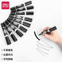 得力（deli） 记号笔 双头 S555 137*21mm 10支/盒 (单位:盒) 黑色