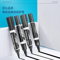 得力（deli） 记号笔 双头 S555 137*21mm 10支/盒 (单位:盒) 黑色