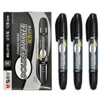 晨光（M&G） MG-2110 大双头记号笔 粗头3.0mm 细头0.8mm  (单位：盒) 黑色