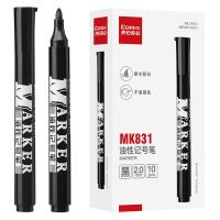 齐心（COMIX） 油性记号笔 MK831 10支/盒 (单位:盒) 新老包装随机发货 黑色
