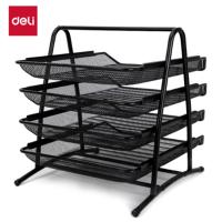 得力（deli） 文件盘 四层文件置物架 9184 308.5x296x346.7mm (单位:个) 黑色
