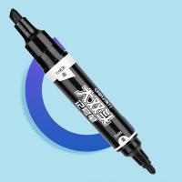得力（deli） S555 大双头记号笔 137*21mm 10支/盒  (单位：盒 )黑色